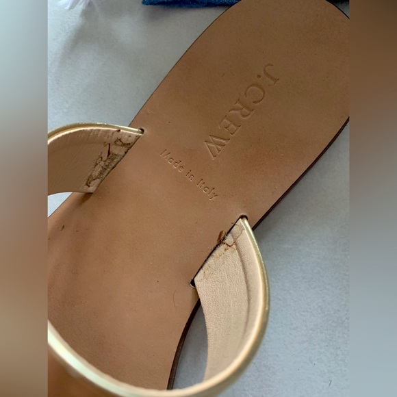 J. Crew Gold Slide Sandals, Size 8 - Picture 4 of 4